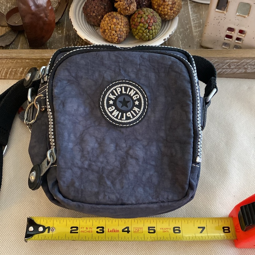 Kipling bluish gray mini crossbody with adjustable strap